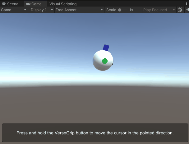 versegripを使ってボールを動かしている様子