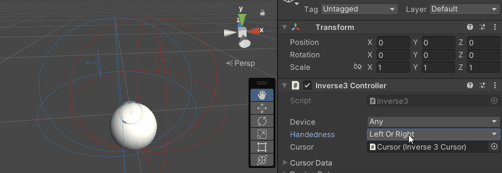 Inverse3 右手の設定